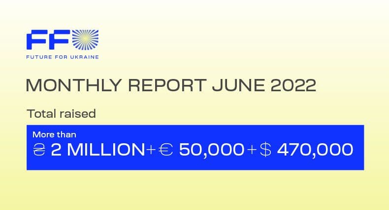 FFU Report for June. More than ₴ 2 million, € 50,000 and $ 470,000 donated