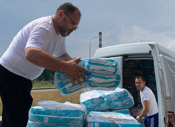 FFU received 13 pallets of baby diapers