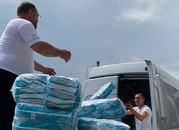 FFU received 13 pallets of baby diapers